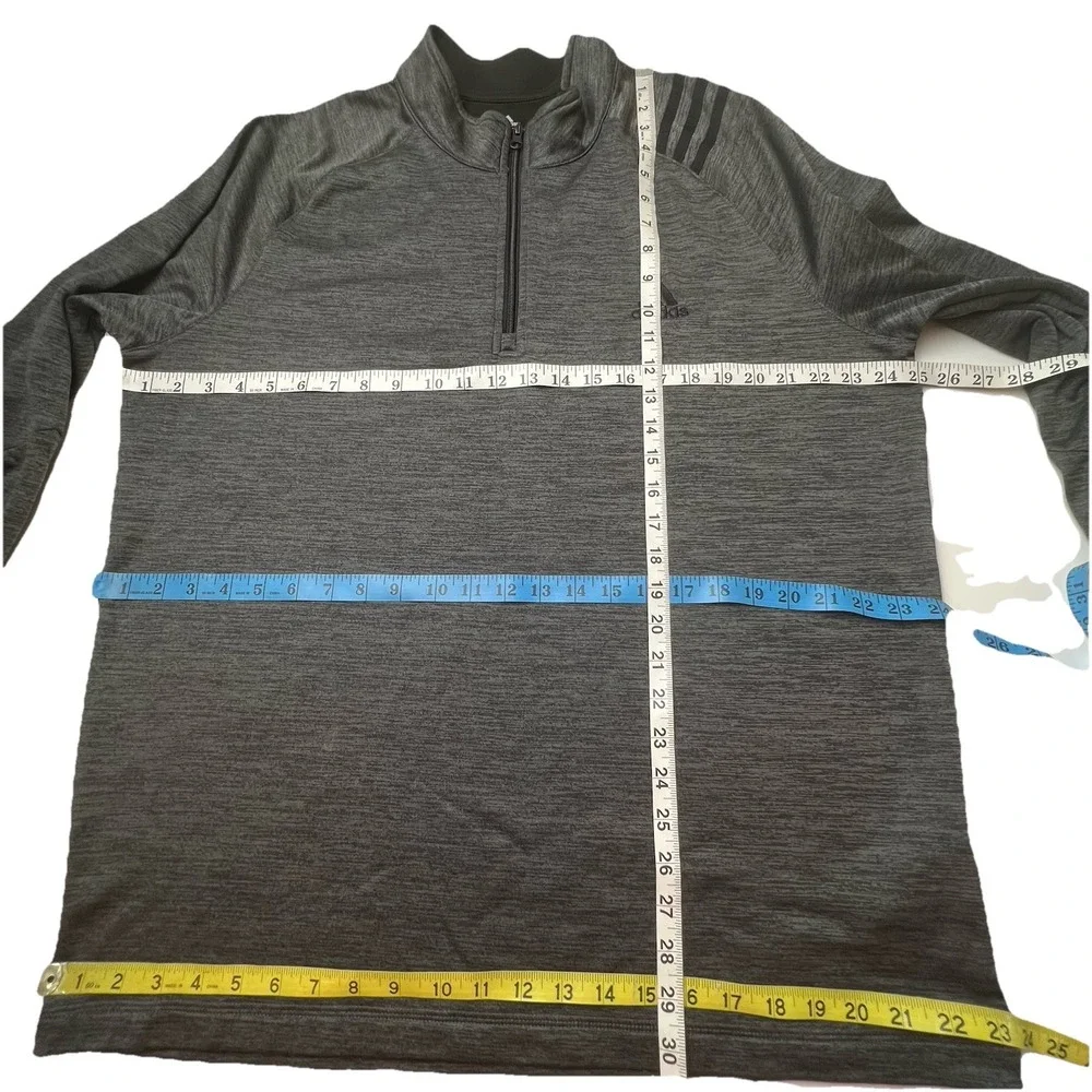 Adidas Golf Men's Sweatshirt Grey and Black Fleece Lined 1/4 Zip Athletic XL